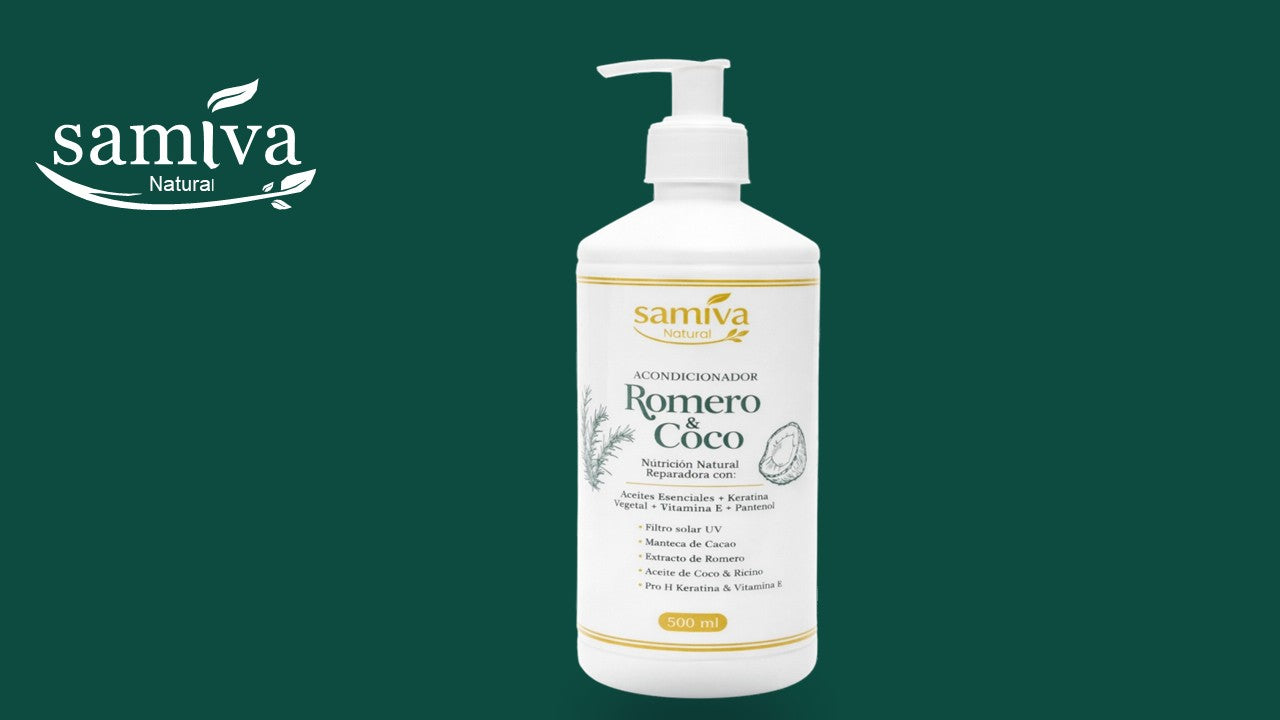 Acondicionador Natural Romero & Coco Samiva - Protección UV y Nutrición Profunda (500 ml)