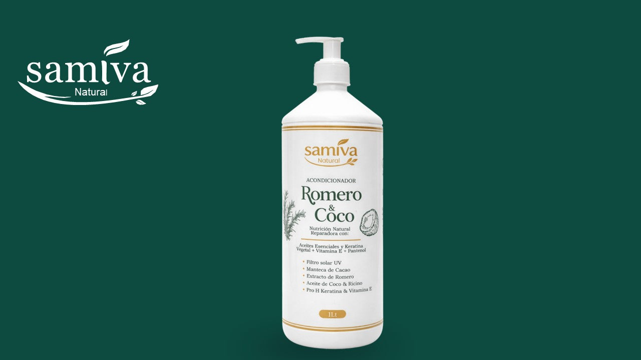 Acondicionador Natural Romero & Coco Samiva - Protección UV y Nutrición Profunda (1 Litro)
